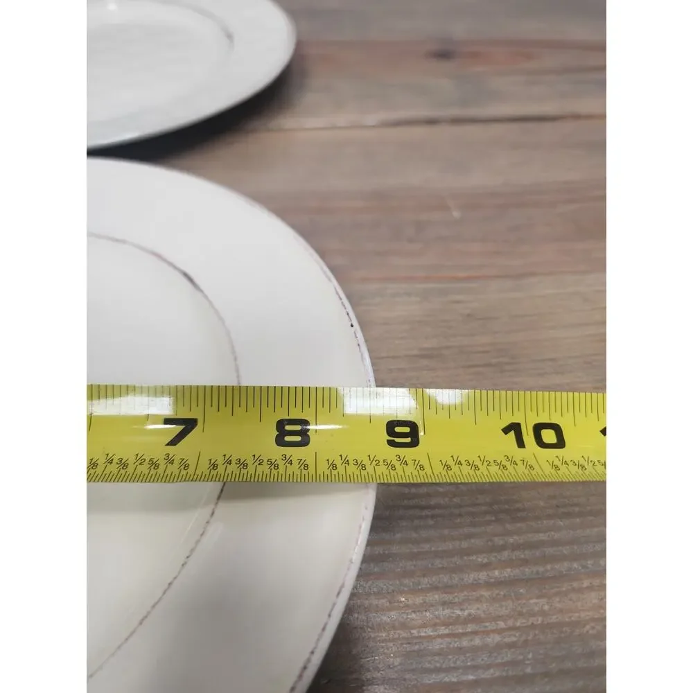 PIER 1 MARTILLO CREME 8.5 Inch Salad Plates Set of 4 Off White